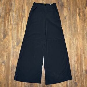 GB size XS black dress pants wide leg front pockets Back gold zipper